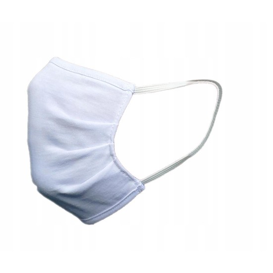 Maseczka bawełniana 3- warstwowa ochronna do prania rozmiar uniwersalny,kolor biały